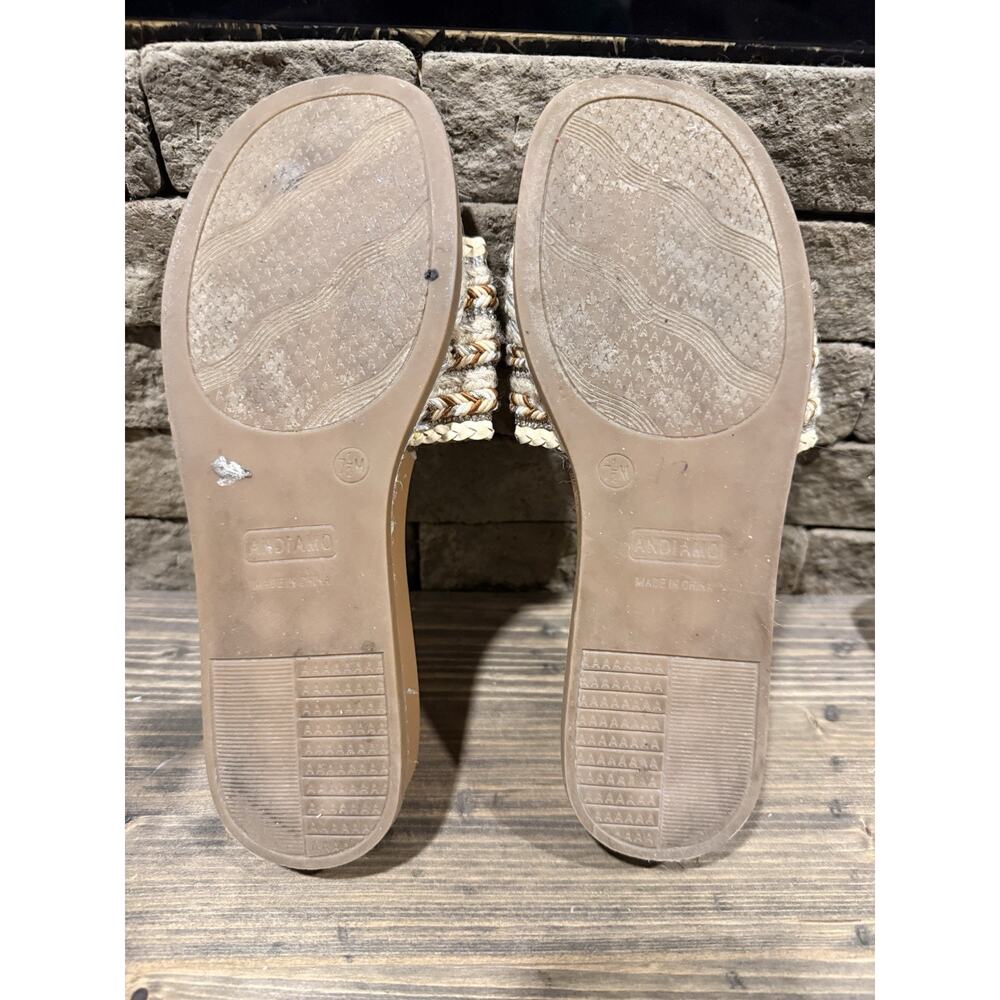 Women’s Andiamo Flat Slides Boho Hemp Braid Size 7.5 M. - Picture 6 of 8
